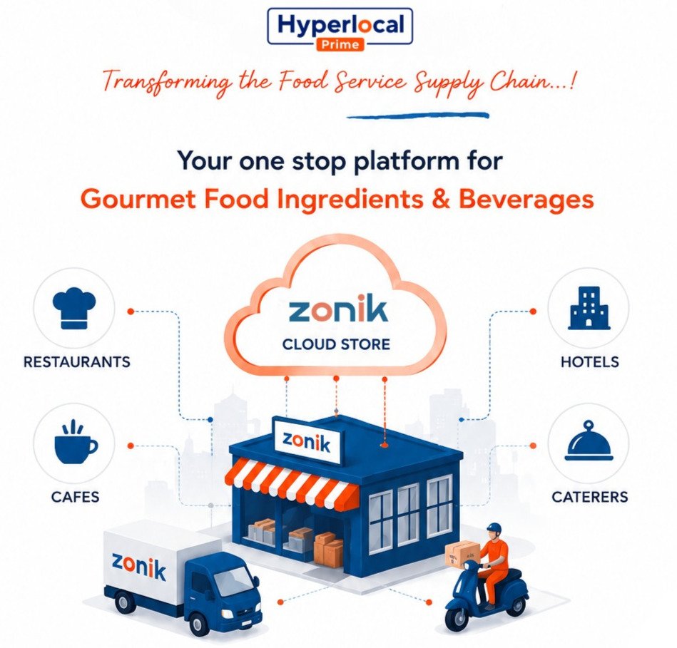 Zonik cloud store serving restaurants, cafes, hotels and caterers