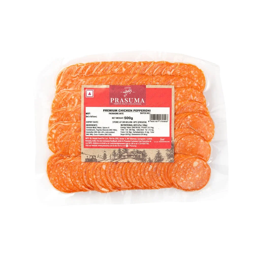 Prasuma Premium Chicken Pepperoni, 500 gm