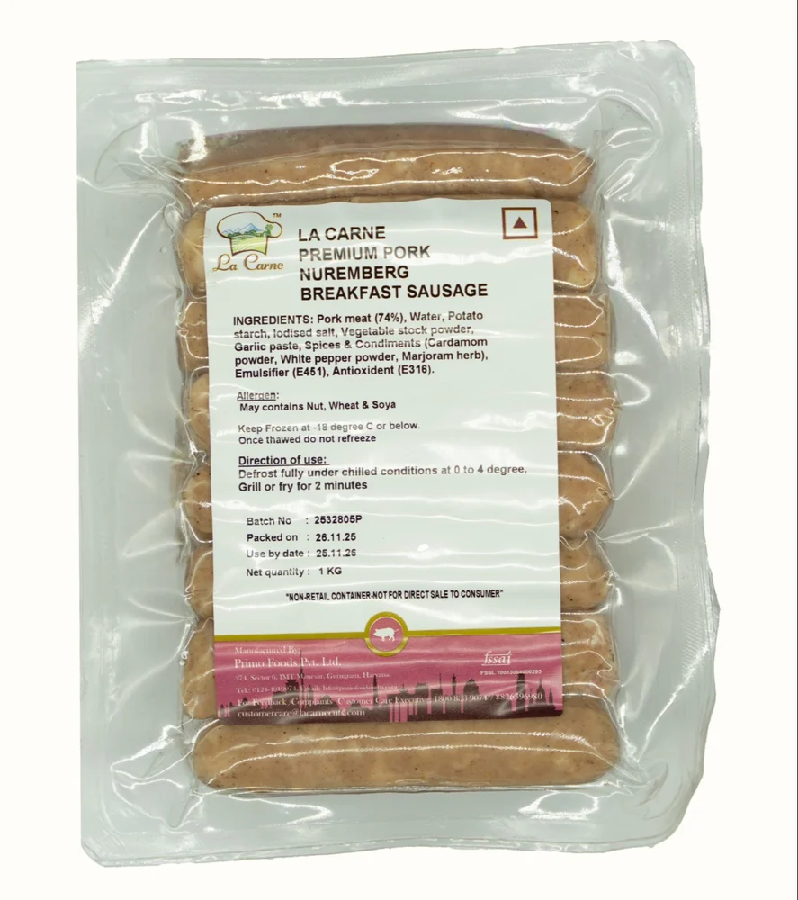 La Carne Premium Pork Nuremberg  Breakfast Sausages, 1 kg